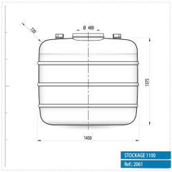 Stockagetank bovengronds 1.100L staalbanden