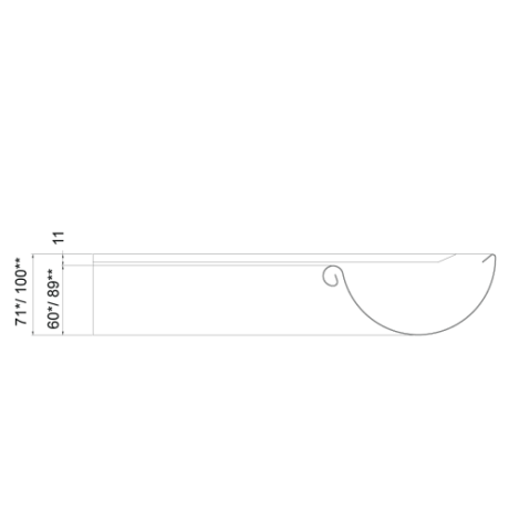 METIGLA n°4 Binnenhoek goot - RAL9005 zwart mat