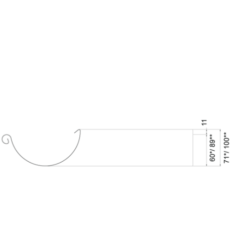 METIGLA n°9 Buitenhoek goot - RAL9005 zwart mat
