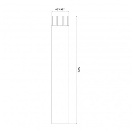 METIGLA n°10 Tussenpijp - RAL9005 zwart mat