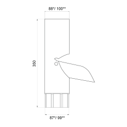 METIGLA n°15 Afvoervoet aanpasbaar - RAL9005 zwart mat