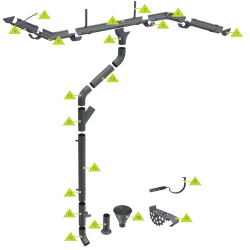 METIGLA n°3 Gootverbindingsstuk - RAL7016 antraciet glanzend