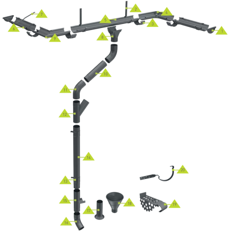 METIGLA n°12 Vertakking - RAL7016 antraciet glanzend