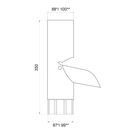 METIGLA n°15 Afvoervoet aanpasbaar - RAL7016 antraciet glanzend