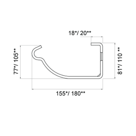 METIGLA n°6 Wandhaak - RAL7016 antraciet mat METIGLA n°6 Wandhaak - RAL7016 antraciet mat