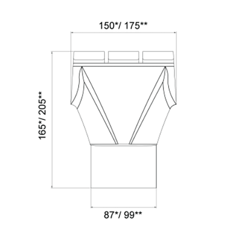 METIGLA n°8 Gootuitloop - RAL7016 antraciet mat METIGLA n°8 Gootuitloop - RAL7016 antraciet mat