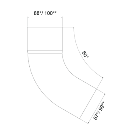 METIGLA n°11 Bocht 60° - RAL7016 antraciet mat METIGLA n°11 Bocht 60° - RAL7016 antraciet mat