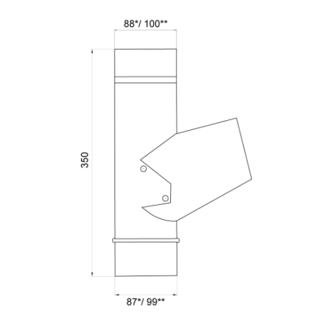 METIGLA n°12 Vertakking - RAL7016 antraciet mat METIGLA n°12 Vertakking - RAL7016 antraciet mat