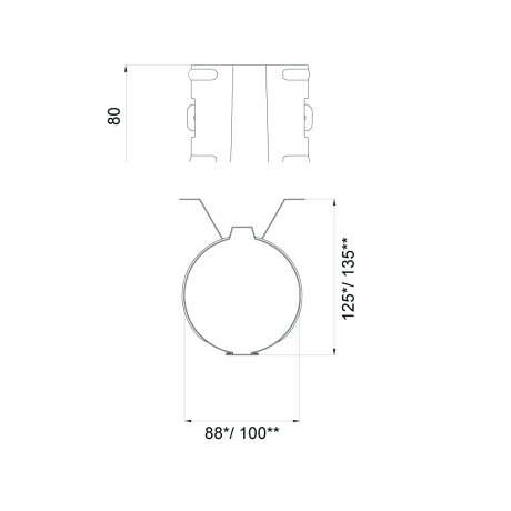 METIGLA n°13 Afvoerhechting - RAL7016 antraciet mat METIGLA n°13 Afvoerhechting - RAL7016 antraciet mat