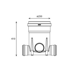 Toezichtsput PE diam. 250 - 3x110mm