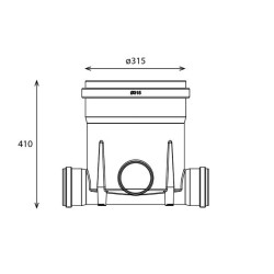 Toezichtsput PE diam. 315 - 2x110mm