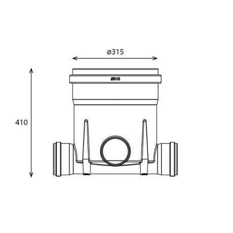 Toezichtsput PE diam. 315 - 2x110mm