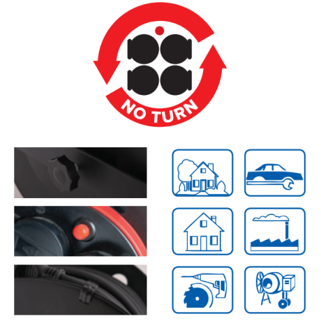 Kabelhaspel PRO3G2.5 neopreen 35m - NO TURN