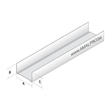 Metal stud wand horizontaal (U) 100mm - 4 m Metal stud wand horizontaal (U) 100mm - 4 m