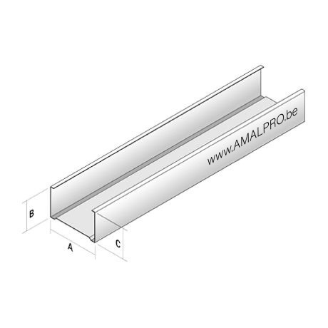 Metal stud wand verticaal (C) 70mm - 2,6 m