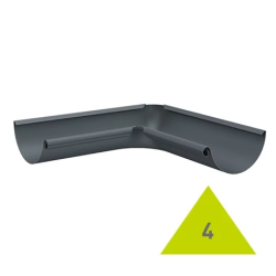 METIGLA n°4 Binnenhoek goot - RAL7016 antraciet glanzend