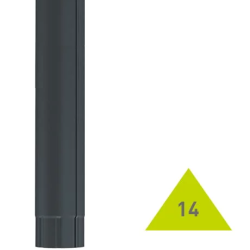 METIGLA n°14 Regenpijp 3m - RAL7016 antraciet mat METIGLA n°14 Regenpijp 3m - RAL7016 antraciet mat