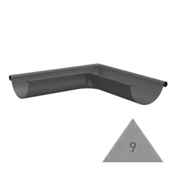 METIGLA n°9 Buitenhoek goot - RAL9005 zwart glanzend