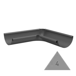 METIGLA n°4 Binnenhoek goot - RAL9005 zwart mat