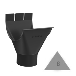 METIGLA n°8 Gootuitloop - RAL9005 zwart mat