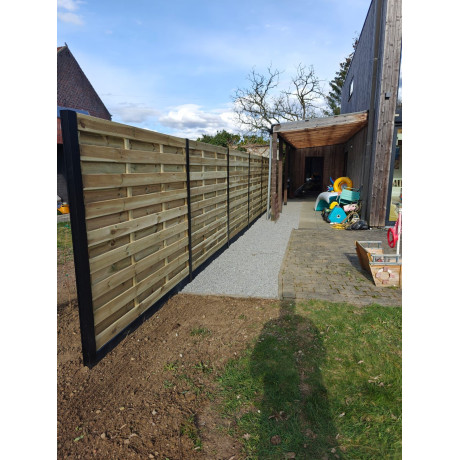 H-paal 80/60mmx300cm gleuf van 36mm zwart