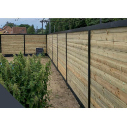 H-paal 80/60mmx300cm gleuf van 36mm zwart