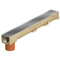ACO Euroline 100 INOX lengtestaafrooster + uitloop