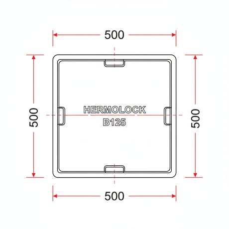 Hermelock HE putdeksel 50x50