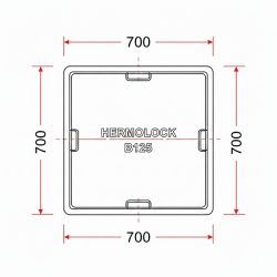 Hermelock HE putdeksel 70x70