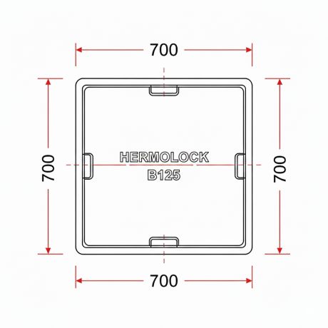 Hermelock HE putdeksel 70x70