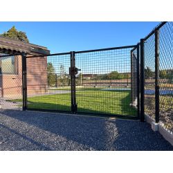 Dubbele tuinpoort 200x200cm (BxH) zwart