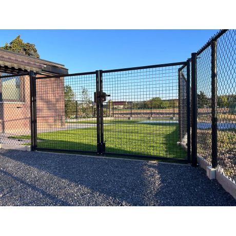 Dubbele tuinpoort 400x200cm (BxH) zwart