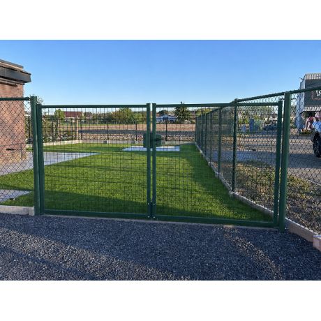 Dubbele tuinpoort 400x150cm (BxH) groen