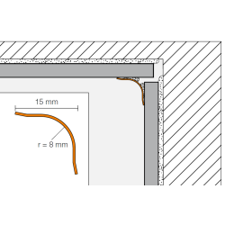 Schluter ECK-KHK 2,5m 15mm staal