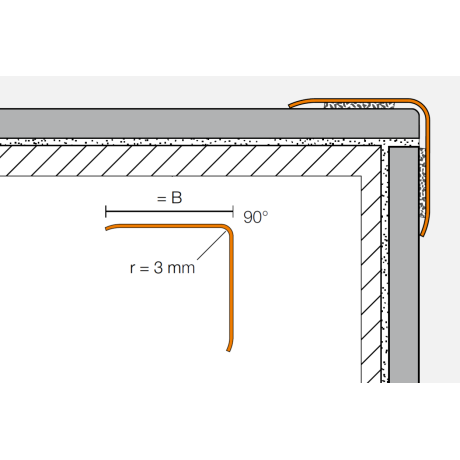 Schluter ECK-K 2,5m 32mm staal