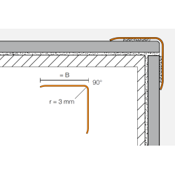 Schluter ECK-K 2,5m 32mm staal geborsteld