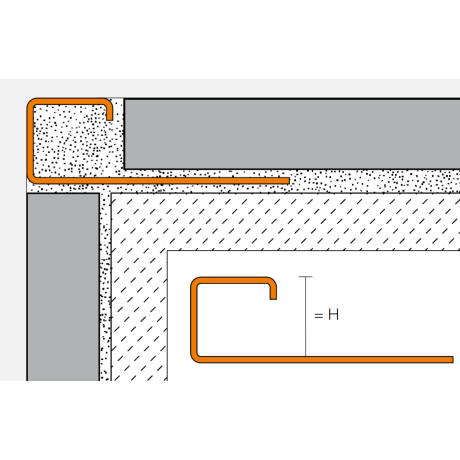 Schluter QUADEC-E 2,5m 15mm staal