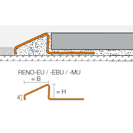 Schluter RENO-EBU 2,5m 11mm staal geborsteld