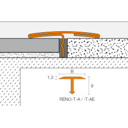 Schluter RENO-T AE 1,0m 25mm alu mat