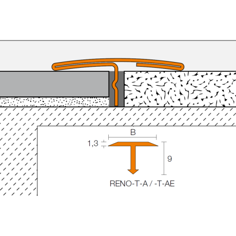 Schluter RENO-T AE 2,5m 14mm alu mat