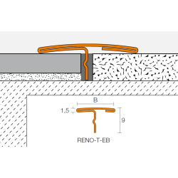 Schluter RENO-T EB 2,5m 25mm staal geborsteld