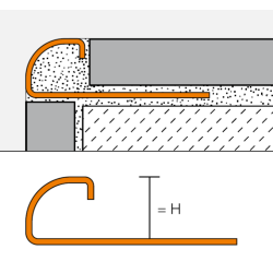 Schluter RONDEC-E 2,5m 6mm staal