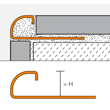 Schluter RONDEC-EB 2,5m 11mm staal geborsteld